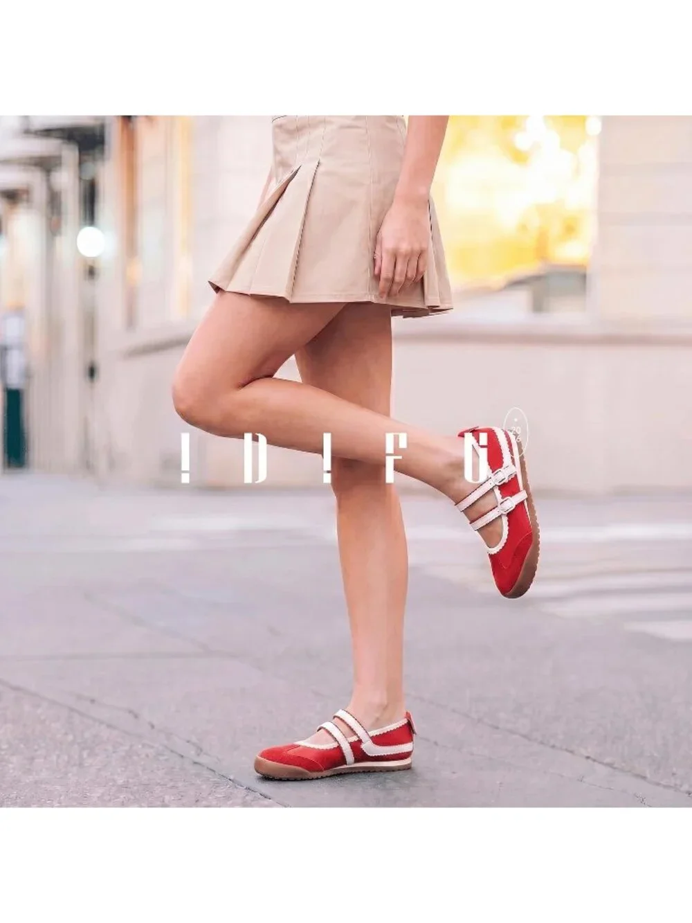 Women's Red Comfortable Ballet Trendy with Elastic Straps Casual Fashion Sneaker